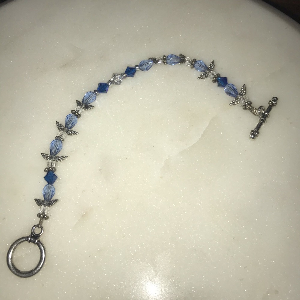 lovely handmade blue angel bracelet